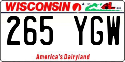 WI license plate 265YGW