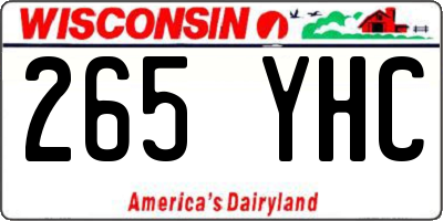 WI license plate 265YHC