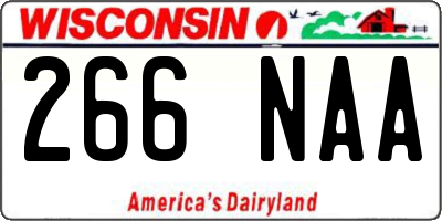 WI license plate 266NAA