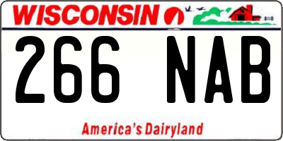 WI license plate 266NAB