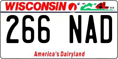 WI license plate 266NAD