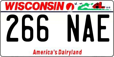 WI license plate 266NAE