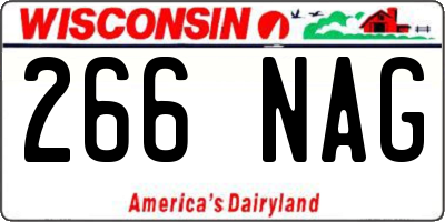 WI license plate 266NAG