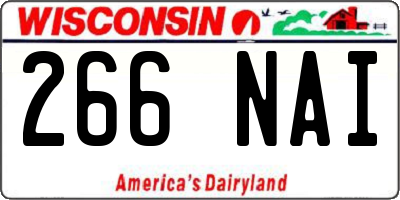 WI license plate 266NAI