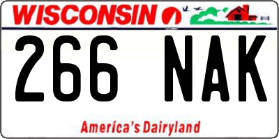 WI license plate 266NAK