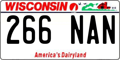 WI license plate 266NAN