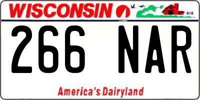 WI license plate 266NAR