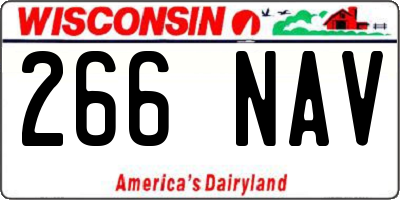 WI license plate 266NAV