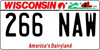 WI license plate 266NAW