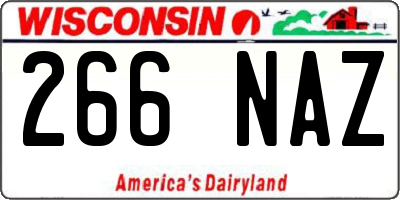 WI license plate 266NAZ