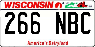 WI license plate 266NBC