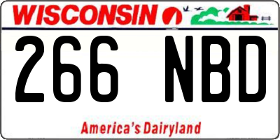 WI license plate 266NBD
