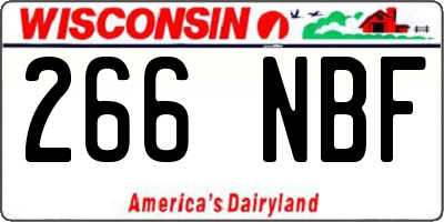 WI license plate 266NBF