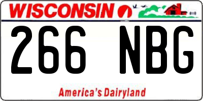 WI license plate 266NBG