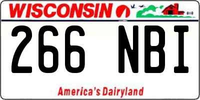 WI license plate 266NBI