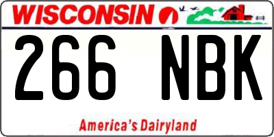 WI license plate 266NBK