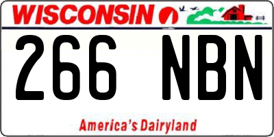 WI license plate 266NBN