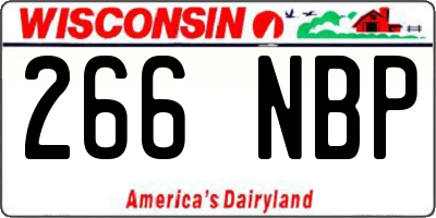 WI license plate 266NBP