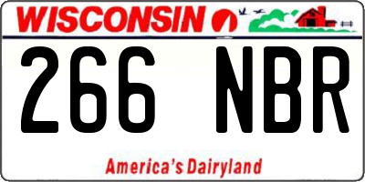 WI license plate 266NBR