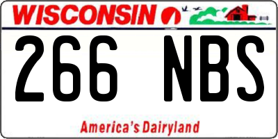 WI license plate 266NBS