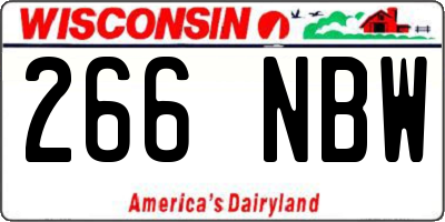 WI license plate 266NBW