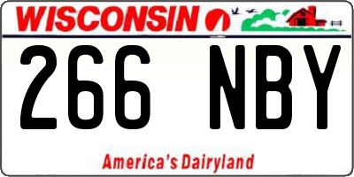 WI license plate 266NBY