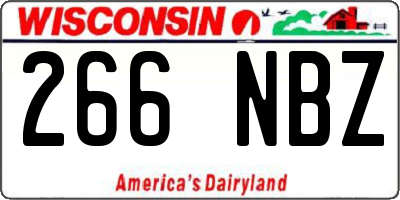 WI license plate 266NBZ