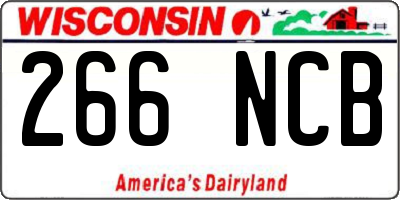 WI license plate 266NCB