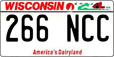WI license plate 266NCC