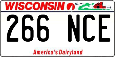 WI license plate 266NCE