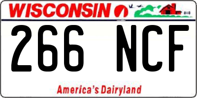 WI license plate 266NCF
