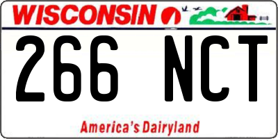 WI license plate 266NCT