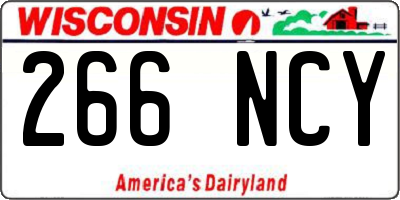 WI license plate 266NCY