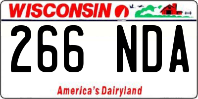 WI license plate 266NDA