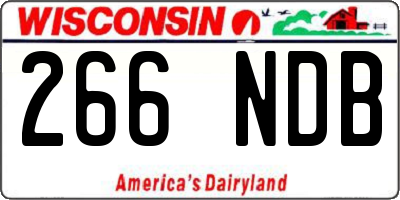 WI license plate 266NDB