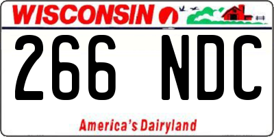 WI license plate 266NDC
