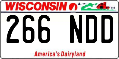 WI license plate 266NDD