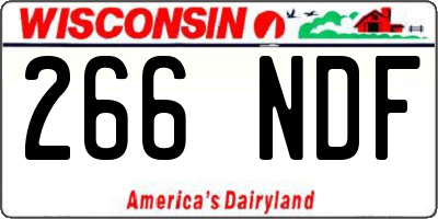 WI license plate 266NDF