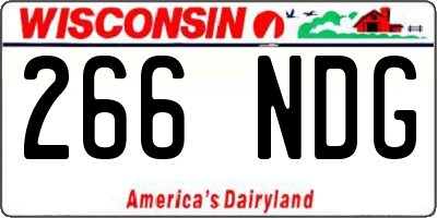 WI license plate 266NDG