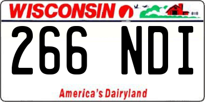 WI license plate 266NDI