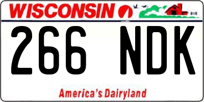 WI license plate 266NDK
