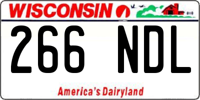 WI license plate 266NDL