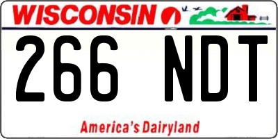 WI license plate 266NDT