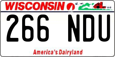 WI license plate 266NDU