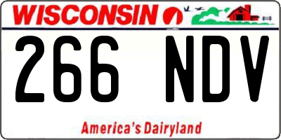 WI license plate 266NDV