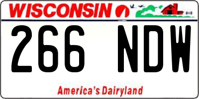 WI license plate 266NDW