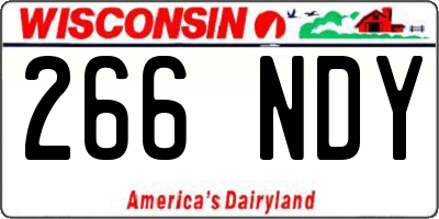 WI license plate 266NDY