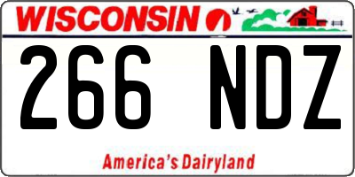 WI license plate 266NDZ