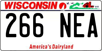 WI license plate 266NEA
