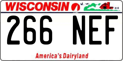 WI license plate 266NEF